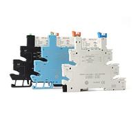 HF41F 12V 24V Integrated PCB Mount Power Relay with Holder Voltage Contact Module Set DIN Rail(GREY 12V)