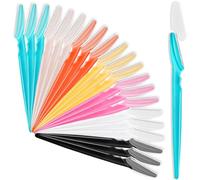 HFATMOS 21 Pcs Eyebrow Razors, Face Razors Multipurpose, Exfoliating Dermaplaning Tools, Eyebrow Trimmers Shaver with Safety Cover, Facial Hair Removal for Women Men Body Use（Multicolor）