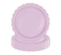 HFBOBP 50 Pcs Purple Scalloped Paper Plates for Dinner and Dessert, Disposable Party Supplies Pack for Graduation Holiday Wedding Birthday Party Baby Shower Decorations