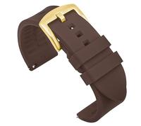 HFBZVAFC 20mm22mm Silicone Watch Strap, Sports Diving Quick Release Replacement Wristband Men/Women Universal Watch Strap(Brown (gold buckle),20mm)