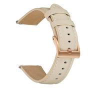 HFBZVAFC Fashion Genuine Leather Watch Strap (wristband) Quick Disassembly Replacement Strap 20/22mm Strap Gold Pin Buckle(Off-white (gold buckle),20mm)