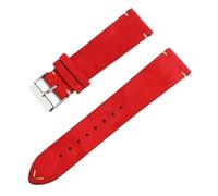 HFBZVAFC Genuine Leather Watch Strap, Suede Watch Strap, Soft Suede Leather Quick-release Wrist Strap, 14/16/18/20/21/22MM(Red,18mm)