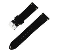 HFBZVAFC Genuine Leather Watch Strap, Suede Watch Strap, Soft Suede Leather Quick-release Wrist Strap, 14/16/18/20/21/22MM(Black,20mm)