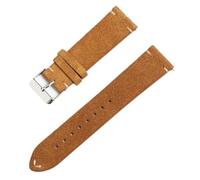 HFBZVAFC Genuine Leather Watch Strap, Suede Watch Strap, Soft Suede Leather Quick-release Wrist Strap, 14/16/18/20/21/22MM(Yellowish brown,20mm)