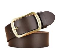 HFBZVAFC Men's Genuine Leather Belt, Soft Casual Jeans And Work Belt Pin Buckle Design, Suitable For Father, Boyfriend, Brother, Son,(110cm,Brown)