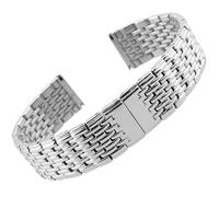 HFBZVAFC Nine Beads Stainless Steel Solid Watch Strap 13 18 20 22mm Men's Metal Stainless Steel Watch Bracelet Women's Watch Strap(Silver,13mm)