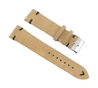 HFBZVAFC Watch Strap, Stitched Suede Watch Strap, Accessories, 18/20/22/24mm, Quick Release, Replacement Strap.(Beige - Black Lines,18mm)