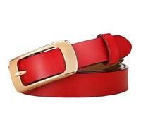 HFBZVAFC Women's Genuine Leather Belts, Pin Buckle Belts, Stylish Retro Genuine Leather, Versatile Women's Belts(105CM/41in,Gold+red)
