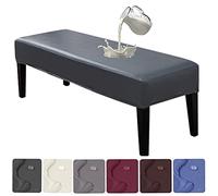 HFCNMY Bench Covers for Dining Room,Waterproof PU Dining Bench Cover Removable Bench Covers Stretch Washable Bench Seat Covers for Dining Room Bench Slipcover for Living Room, Bedroom,Kitchen Gray