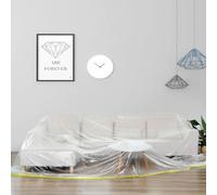 HFCOONY 1 Pack Plastic Sofa Cover l shape,Corner Sofa Cover Waterproof,146"/12ft Plastic Dust Sheets Protector Sofa Slipcovers for Furniture Bed Couch Moving Storage.Sofa Storage Bag