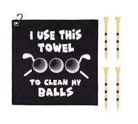 HFCOONY 1PCS Golf Towel,Funny Golf Gifts For Men Husband Boyfriend Dad Golfers/Golf Fan,4 PCS Golf Tees for Birthday, Golf Accessories. 1PCS Golf Towel and 4 PCS Golf Tees