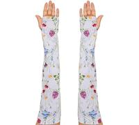 HFCOONY Gardening Sleeves Women,Thorn Proof Flower Pattern Garden Sleeves,Anti-Scratch Sun Protection Cooling Arm Sleeves to Cover Arms For Sports Gardening Gift.