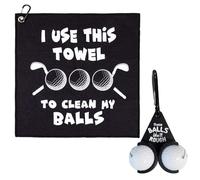 HFCOONY Golf Towel,Funny Golf Gifts For Men Husband Boyfriend Dad Golfers/Golf Fan,Novelty Golf Ball Rack,Funny Golf Ball Holder for Birthday, Golf Accessories. (2PCS Black)