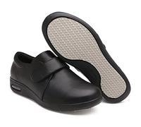HFCY Diabetic Shoes for Men Arthritis Edema Adjustable Closure Extra Wide Shoes for Swollen Feet Leather Shoes Men Casual,Black-EU47/285mm