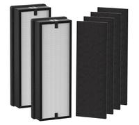 HFD300 Replacement Filter Compatible with Honeywell Air Genius 3,4,5,6 Series Air Cleaner Purifiers Models HFD300 HFD310, HFD320, HFD360, HFD314, HFD323CV1, 2 x HEPA & 4 x Activated Carbon Filter