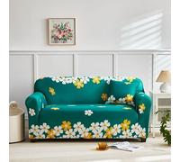 hfdch Sofa Cover 3 Seater Green Flowers Sofa Cover 3 Seater Covers Armchair Couch Sofa Cover Stretch Slipcover 2 Seater Separate Furniture Protector Jacquard High Elastic