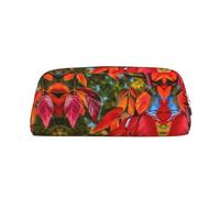 Hfderw Leather Pencil Case with Zipper, Portable, Pen Bag, Cosmetic Bag, Storage Bag, Gold, One Size, Art Deco, gold, standard size, Art Deco