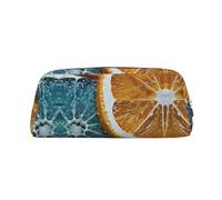 Hfderw Leather Pencil Case with Zipper, Portable, Pen Bag, Cosmetic Bag, Storage Bag, Silver, One Size, Art Deco, silver, standard size, Art Deco