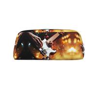 Hfderw Leather Zipper Stereo Pencil Case Portable Pencil Bag Pen Bag Cosmetic Bag Storage Bag, Silver, One Size, Art Deco