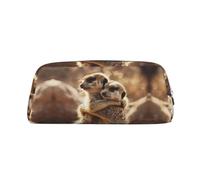 Hfderw Leather Zipper Stereo Pencil Case Portable Pencil Bag Pen Bag Cosmetic Bag Storage Bag, Silver, One Size, Art Deco