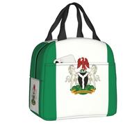 HFDGFJKKL Backpack Custom Nigeria Flag and Coat of Arms Insulated Lunch s for Camping Travel Resuable Cooler Thermal Lunch Box Women Children Halloween and Christmas Gifts