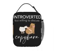 HFDGFJKKL Backpack Introverted But Willing To Discuss Capybara Lunch Capybara Lover Food Portable Cooler Thermal Lunch Boxes For Picnic Festival gift