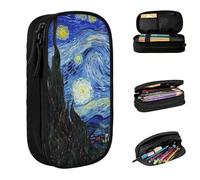 HFDGFJKKL Backpack Large-capacity Pencil Pouch Vincent Starry Night School Accessories Star Double Layer Pencilcase Girl Make Up Festival gift