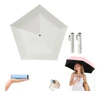 HFDHD Japan Pencil Umbrella,Ultra Light Foldable Pocket Parasol,Compact Folding Pocket Parasol for Rain, Backpack, Handbag, Commute, Beach, Hiking, Outdoor (Off-White)