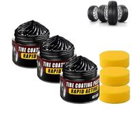 HFDHD Premium Tire Coating & Trim Restorer,Car Tire & Trim Renewal Paste,Long-Lasting Ceramic Coating UV Protection,Rapid Ceramic Tire Coat for Vehicles (3PCS)