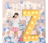 HFDJRWK Large Led Digital Letter Lights Mosaic Neon Frame Proposal, Anniversary, Birthday, and Valentine's Day Party Decorations(Z,70cm)