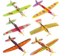 Hfdsythgd 18 Flying Glider Planes for Kids - Foam Aeroplanes Individually Wrapped for Goody Bags, Party Favors, Prizes and Rewards - Easy to Assemble