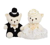 Hfdsythgd 2PCS Stuffed Bears - Wedding Plush Doll for Valentine, Anniversary, Birthday - Soft Bride Groom Boyfriend Girlfriend Gift