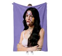 hfdsythgd Singer Olivia Print Flannel Polyester Throw Blanket, Purple, 100cm x 150cm