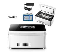 HFDTS Mini Insulin Cooler Travel Case, Diabetes Care Medicine Travel Cooler, USB Rechargeable Mini Medicine Refrigerator, Temperature LED Display Screen - for All Insulin Pen Models(Two batteries)