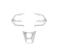 HFEWCVK Fit For T0y0ta Avalon Corolla Cross RAV4 R AV4 2019-2024 Accessories Car Steering Wheel Panel Decoration Cover Sticker(Matte silver)