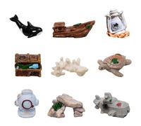 HFFJJLTU Micro Landscape Decor, Reef Ornament, 11pcs Undersea Treasure Decor Fish Tank Ornament Aquatic Miniatures Landscape For Home Fish Tank Arts Crafts Decorating