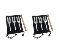 Hfgdnchva 2 Set Angel Tuning Fork Set - 4096 Hz, 4160 Hz, 4225 Hz - Therapeutic Instrument Set with Wooden Strike and Storage Bag