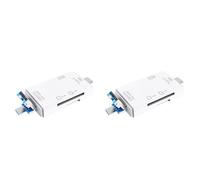 Hfgdnchva 2X 6 in 1 USB 3.0 OTG Card Reader for Secure Digital/TF Cardreaders Splitter Adapter for Mobile Phone Computer-White