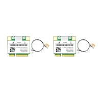 Hfgdnchva 2X RTL8822CE WiFi Card+Antenna 1200Mbps 2.4G+5Ghz 802.11AC Network Mini PCIe BT5.0 Support Laptop/PC 10/11