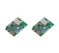 Hfgdnchva 2X SD SDHC Secure Digital MMC Memory Card to 7+15P SATA Serial Converter Adapter No Driver Required