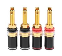 Hfgdnchva 4Pcs HiFi Speaker Terminal Binding Post Pure Copper Gold Plated Amplifier Connector Accessories for Female Banana Jack Plug