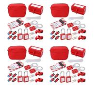 Hfgdnchva 4X Electrical Circuit Breaker Lockout Tagout Kit,Safty Padlock Set Plug Lock Out Tag Station Hasps Automobile