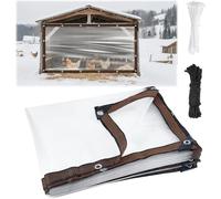 Hfgdnchva Chicken Coop Cover Kit Grommets Rope | Includes 6.6 x 13 ft cover, 16.4 ft rope, and 32 cable ties for a secure, easy installation.