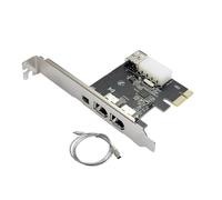 Hfgdnchva PCI-E 1X to 1394a Expansion Card 4-Port VT6315 FireWire Card Adapter Compatible with DV Camcorders
