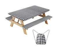 Hfgdnchva Picnic Table Cover with Bench Covers, Waterproof Outdoor Pack | Includes a 72''x30'' table cover and two 12''x72'' bench covers plus a drawstring bag; waterproof, easy to clean.