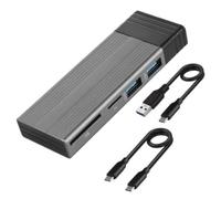 Hfgdnchva SSD Enclosure for Desktop and Laptop with Dual Protocol NVMe NGFF | Ideal for creators and IT pros who need backups; dual-protocol support and SD/TF slots simplify on-the-go data management.