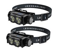 Hfgdnchva Super Bright Led Rechargeable Dual-Source Headlamp 2 Pcs Waterproof Light for Night Fishing Camping Work