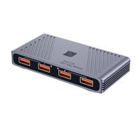 Hfgdnchva USB 3.0 Switch for Two Computers Sharing Four USB Devices at Desk | One-button USB 3.0 switch lets two computers share keyboard, mouse, printer, and more with 5Gbps speed and plug-and-play ease