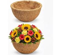 HFHOME 2Pcs 10"/25.4cm Coco Liners for Hanging Baskets, Round Planter Basket Liners, 100% Natural Coconut Coir Fiber Replacement for Garden Balcony Porch Indoor/Outdoor