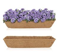 HFHOME 2Pcs 121.9cm/48in Wall Trough Liner, Window Box Coco Liner, Extra Long Replacement Liners for Fence Flower Baskets & Large Wooden Planters